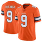 D.Broncos #9 Talanoa Hufanga Orange Vapor Limited Stitched Football Jersey