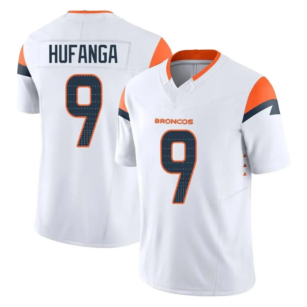 D.Broncos #9 Talanoa Hufanga White Vapor F.U.S.E. Limited Stitched Football Jersey