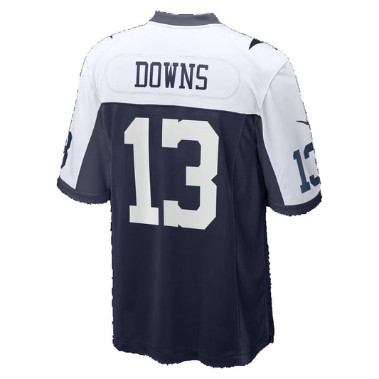 D.Cowboys #13 Caleb Downs Navy Puhics Alternate Game Jersey