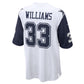 D.Cowboys #33 Javonte Williams White Alternate Game American Football Jersey