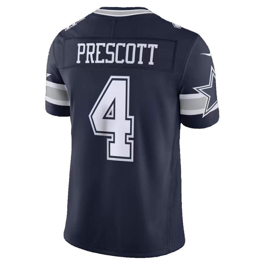 D.Cowboys #4 Dak Prescott Navy Team Vapor F.U.S.E. Stitched Limited Football Jersey
