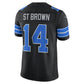 D.Lions #14 Amon-Ra St. Brown Black Alternate Vapor F.U.S.E. Stitched Limited Football Jersey