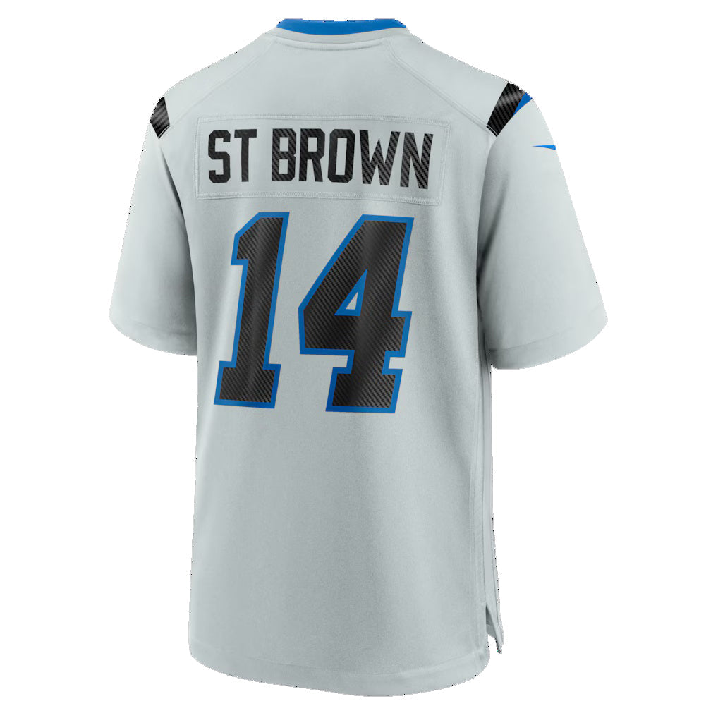 D.Lions #14 Amon-Ra St. Brown Silver 2026 Rivalries Collection Game Football Jersey