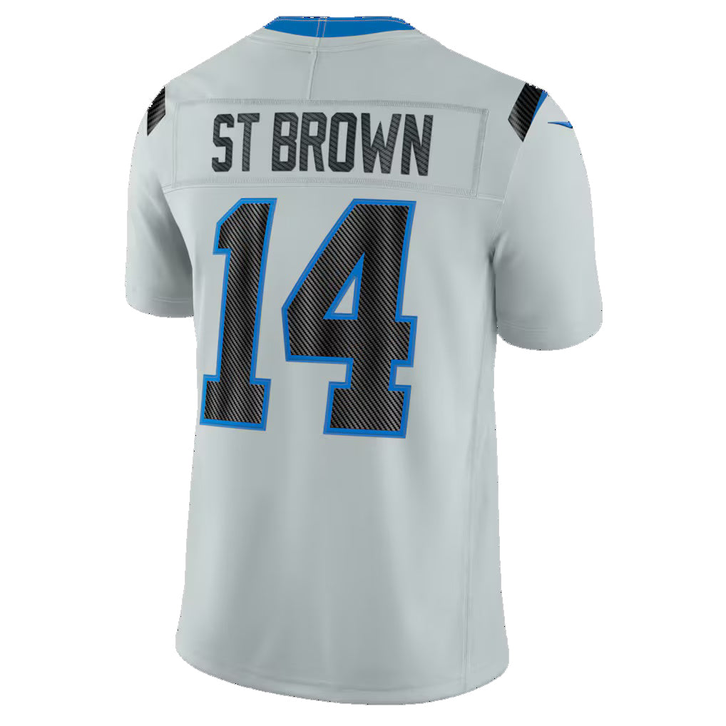 D.Lions #14 Amon-Ra St. Brown Silver 2026 Rivalries Collection Stitched Limited Football Jersey
