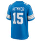 D.Lions #15 Luke Altmyer Blue Team Game Football Jersey