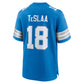 D.Lions #18 Isaac TeSlaa Blue Game Player American Football Jersey
