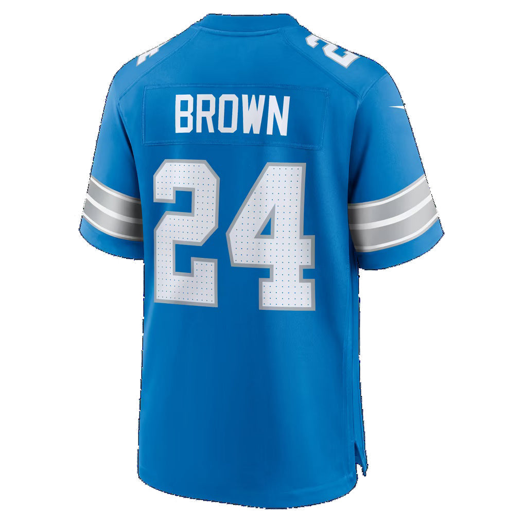 D.Lions #24 Aamaris Brown Blue Team Game Football Jersey