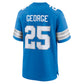 D.Lions #25 Allan George Blue Team Game American Football Jersey