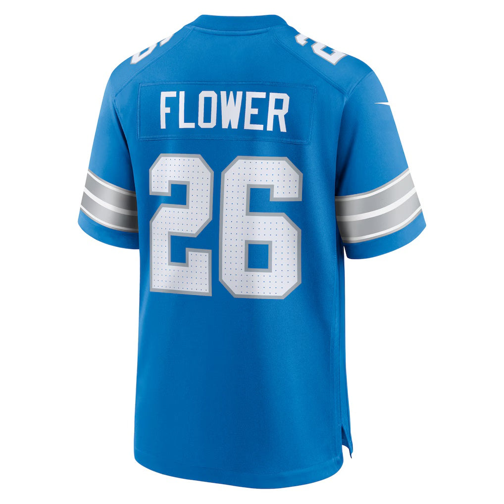 D.Lions #26 Tre Flowers Blue Team Game American Football Jersey