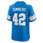 D.Lions #42 Ty Summers Blue Team Game American Football Jersey
