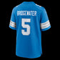 D.Lions #5 Teddy Bridgewater Blue Team Game American Football Jersey