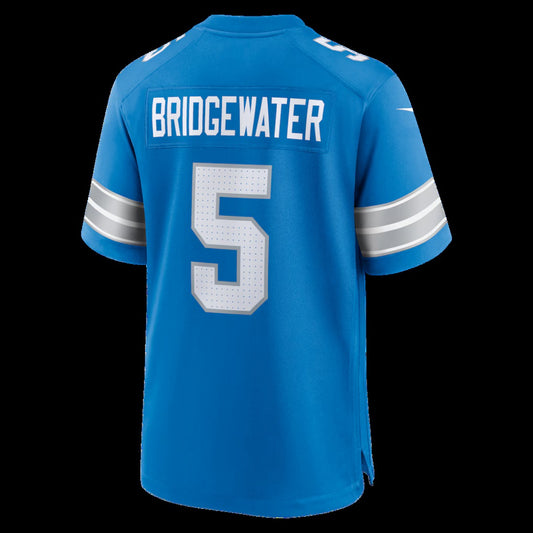 D.Lions #5 Teddy Bridgewater Blue Team Game American Football Jersey