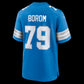 D.Lions #79 Larry Borom Blue Team Game American Football Jersey