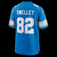 D.Lions #82 Ross Dwelley Blue Team Game American Football Jersey