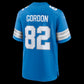 D.Lions #82 Thomas Gordon Blue Team Game American Football Jersey