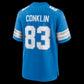 D.Lions #83 Tyler Conklin Blue Team Game American Football Jersey