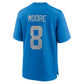 D.Lions #8 Derrick Moore Blue Alternate Game Football Jersey