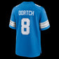 D.Lions #8 Greg Dortch Blue Team Game American Football Jersey