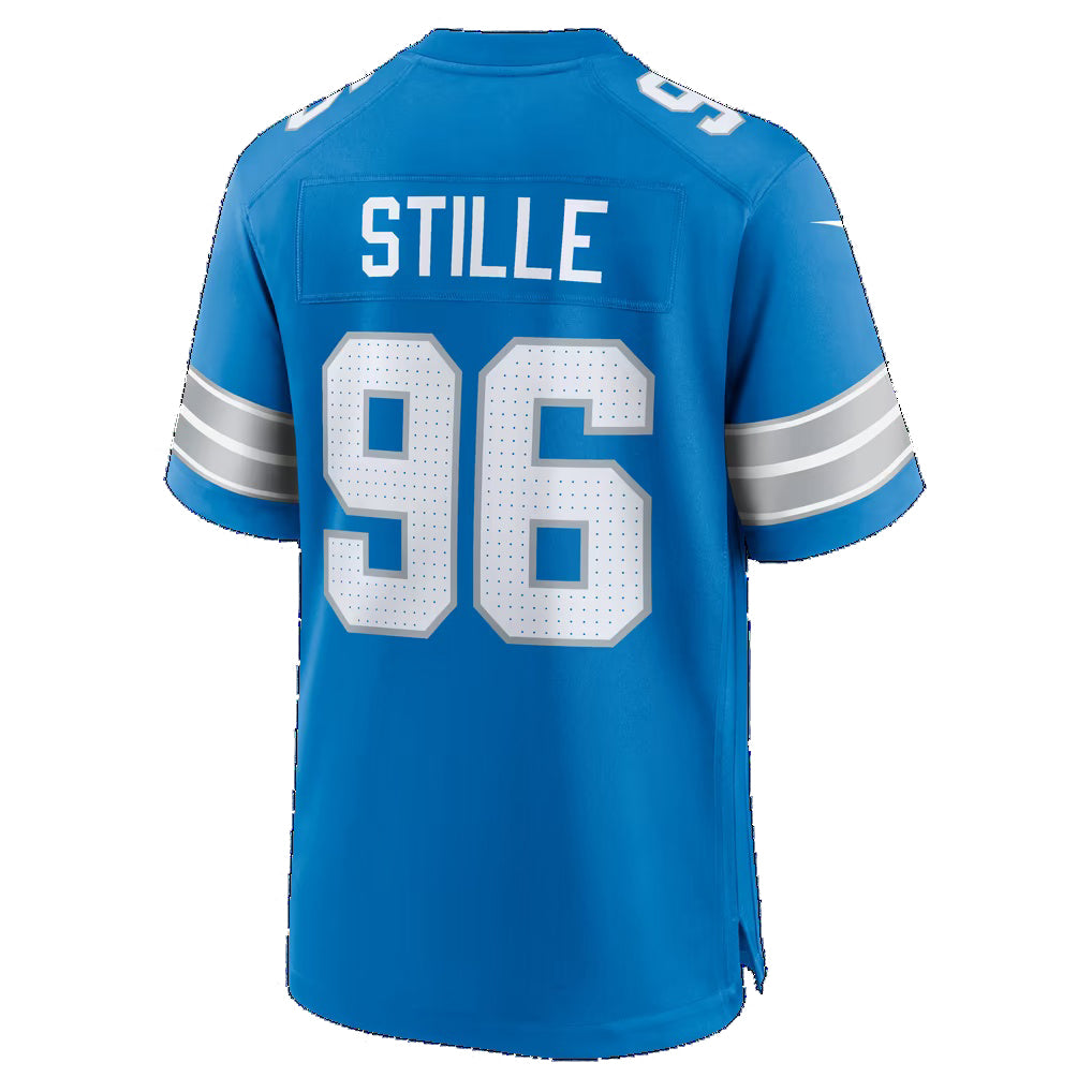 D.Lions #96 Ben Stille Blue Team Game Football Jersey