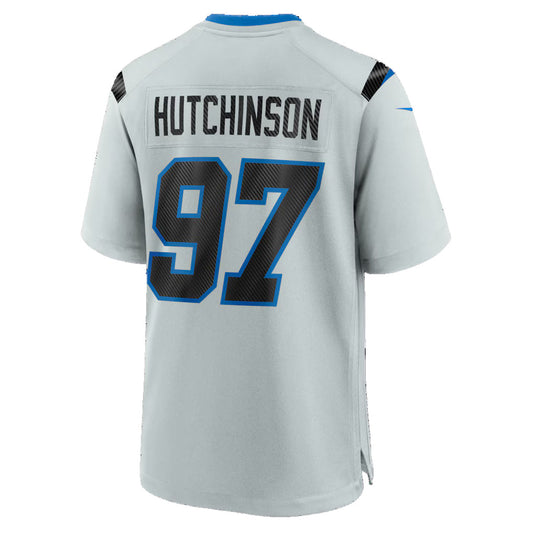 D.Lions #97 Aidan Hutchinson Silver 2026 Rivalries Collection Game Football Jersey