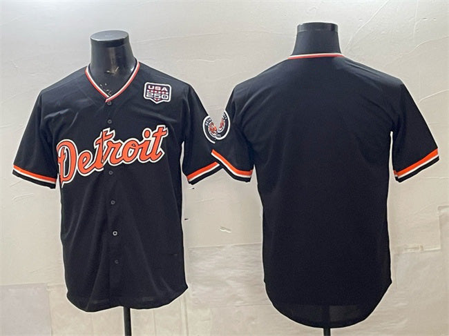Detroit Tigers Blank Navy 2026 Alternate USA 250' Patch Vapor Premier Limited Stitched Baseball Jersey