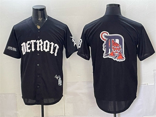 Detroit Tigers Team Big Logo 2026 Black 'Motor Gothic Edition' Vapor Premier Limited Stitched Jersey