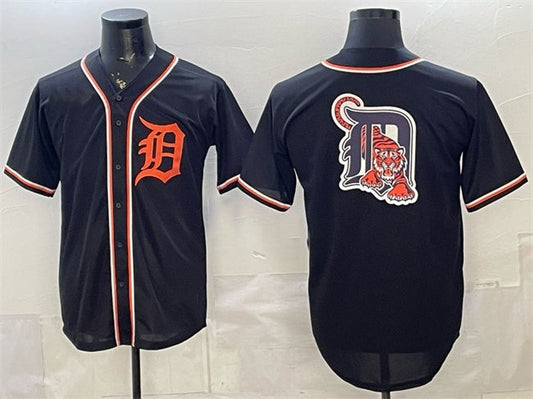 Detroit Tigers Team Big Logo 2026 Fashion Replica Black Out Stitched Jersey