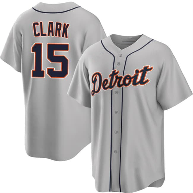 Detroit Tigers #15 Max Clark Gray 2026 Road Stitched Baseball Jersey