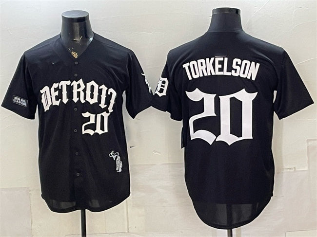Detroit Tigers #20 Spencer Torkelson 2026 Black 'Motor Gothic Edition' Vapor Premier Limited Stitched Jersey