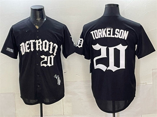 Detroit Tigers #20 Spencer Torkelson 2026 Black 'Motor Gothic Edition' Vapor Premier Limited Stitched Jersey