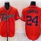 Detroit Tigers #24 Miguel Cabrera Orange With Patch Cool Base Stitched Baseball Jersey
