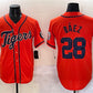 Detroit Tigers #28 Javier Báez Orange With Patch Cool Base Stitched Baseball Jersey