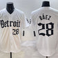 Detroit Tigers #28 Javier Báez White 'Motor Gothic Edition' Vapor Premier Limited Stitched Baseball Jersey