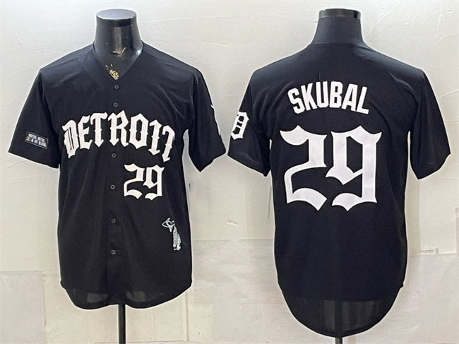 Detroit Tigers #29 Tarik Skubal 2026 Black 'Motor Gothic Edition' Vapor Premier Limited Stitched Jersey