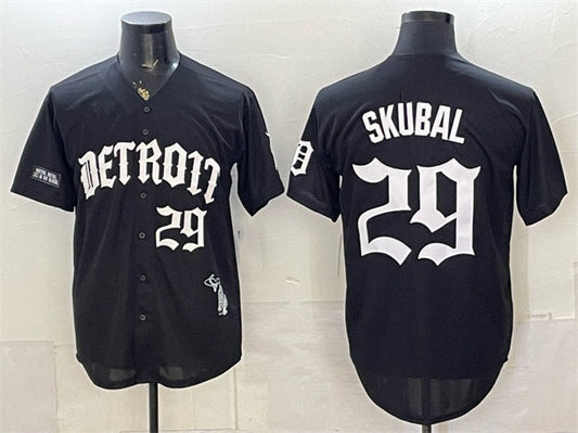 Detroit Tigers #29 Tarik Skubal 2026 Black 'Motor Gothic Edition' Vapor Premier Limited Stitched Jersey