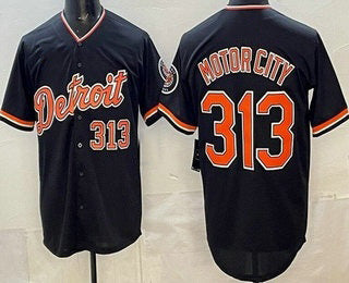 Detroit Tigers #313 Motor City Navy Limited Stitched Baseball Jersey