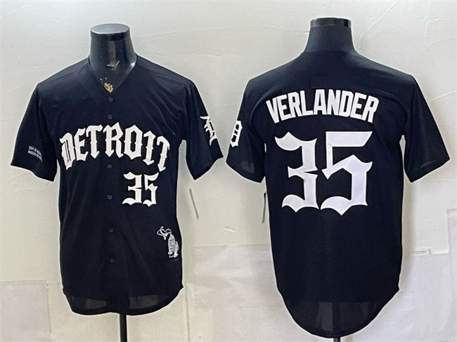 Detroit Tigers #35 Justin Verlander 2026 Black 'Motor Gothic Edition' Vapor Premier Limited Stitched Jersey