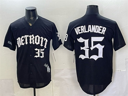 Detroit Tigers #35 Justin Verlander 2026 Black 'Motor Gothic Edition' Vapor Premier Limited Stitched Jersey