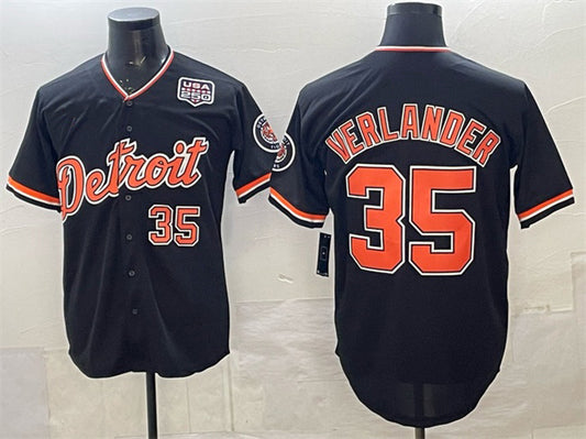 Detroit Tigers #35 Justin Verlander Navy 2026 Alternate USA 250' Patch Vapor Premier Limited Stitched Baseball Jersey