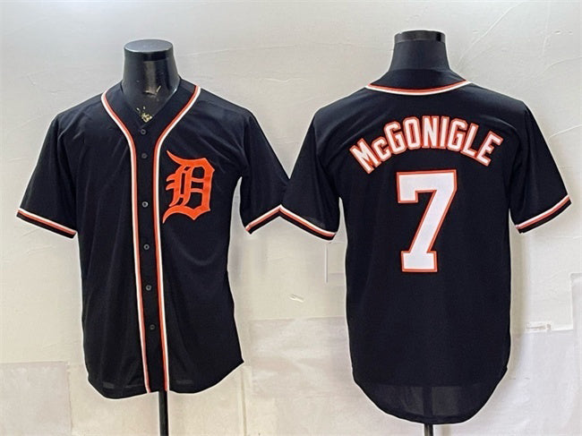 Detroit Tigers #7 Kevin McGonigle 2026 Fashion Replica Black Out Stitched Jersey
