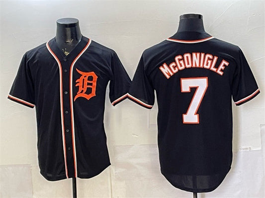 Detroit Tigers #7 Kevin McGonigle 2026 Fashion Replica Black Out Stitched Jersey