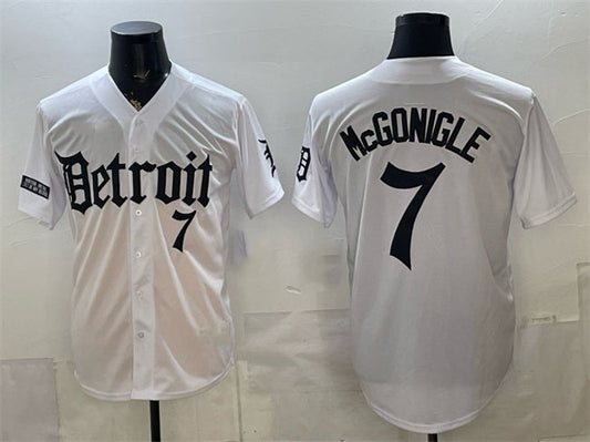 Detroit Tigers #7 Kevin McGonigle 2026 White 'Motor Gothic Edition' Vapor Premier Limited Stitched Jersey