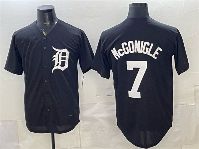 Detroit Tigers #7 Kevin McGonigle Black Limited Stitched Jersey