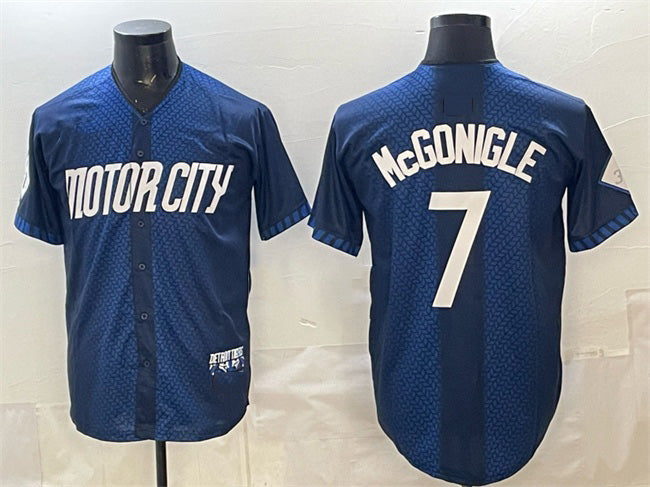 Detroit Tigers #7 Kevin McGonigle Navy City Connect Cool Base Limited Stitched Baseball Jersey