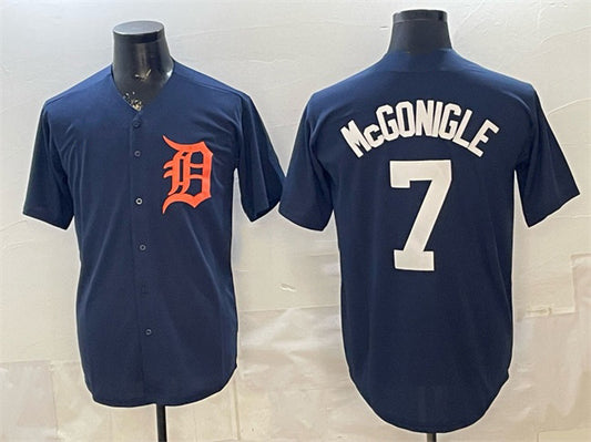 Detroit Tigers #7 Kevin McGonigle Navy Cool Base Stitched Baseball Jersey