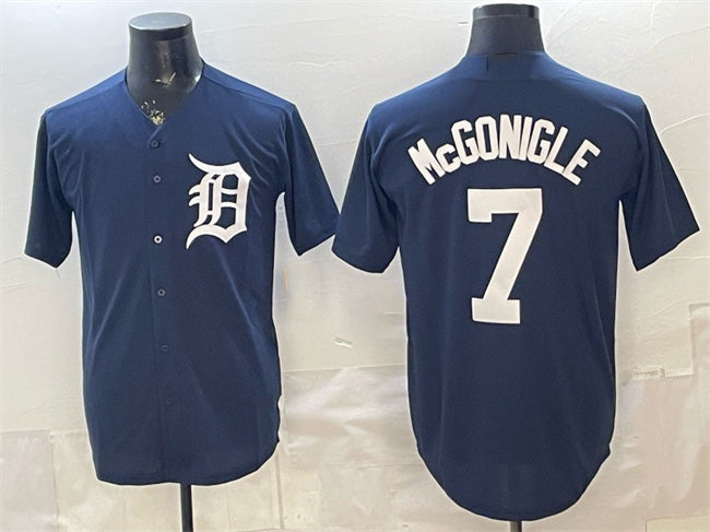Detroit Tigers #7 Kevin McGonigle Navy Cool Base Stitched Baseball Jersey