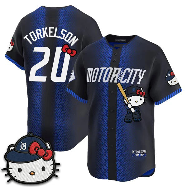 Detroit Tigers #20 Spencer Torkelson Navy Puhics Meow KT Edition Vapor Limited Stitched Jersey