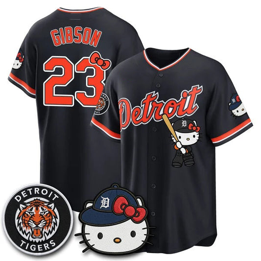 Detroit Tigers #23 Kirk Gibson Black Puhics Meow KT Edition Vapor Limited Stitched Jersey