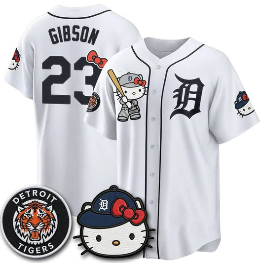 Detroit Tigers #23 Kirk Gibson White Puhics Meow KT Edition Vapor Limited Stitched Jersey