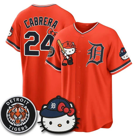 Detroit Tigers #24 Miguel Cabrera Orange Puhics Meow KT Edition Vapor Limited Stitched Jersey